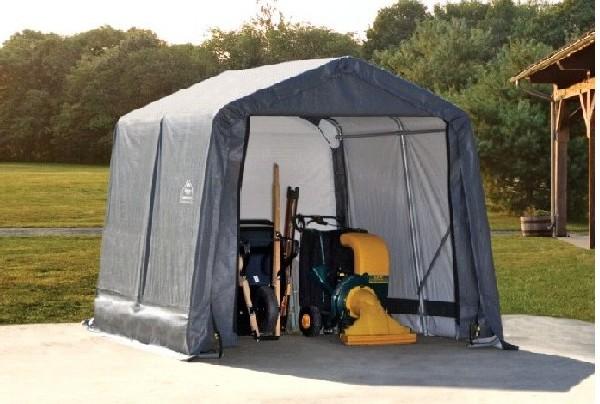 10'Wx8'Lx8'H peak style fabric shed